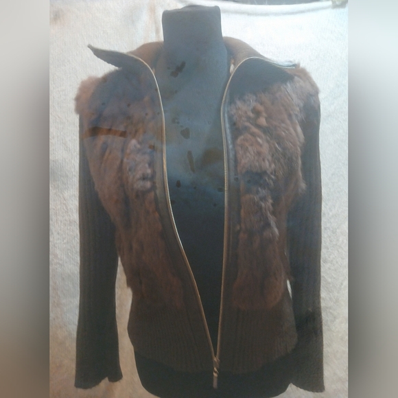 RARE CHE BELLA GENUINE FUR SWEATER / JACKET  size L - Picture 4 of 6
